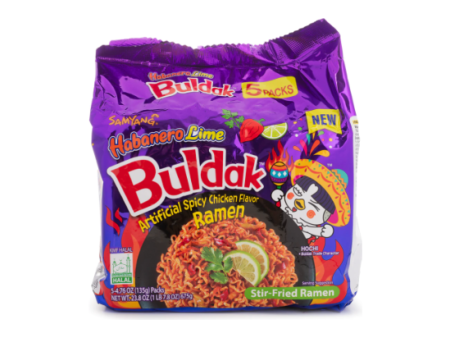 Buldak Ramen Hot Chicken Habanero Lime 5pk Hot on Sale