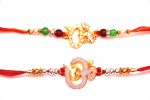 Combo rakhi pack of Ek Onkar in Pearl and Om in Silver Supply