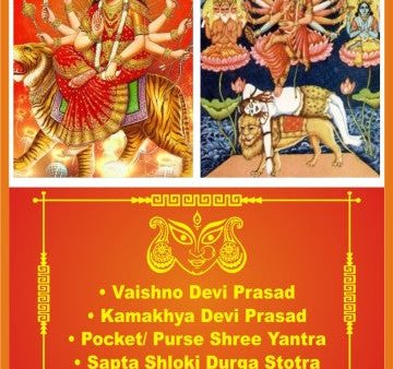 2 Shakti Temples New Year Prasad + Shree Yantra + Stotra + Durga Ma Idol + Poster Online Hot Sale