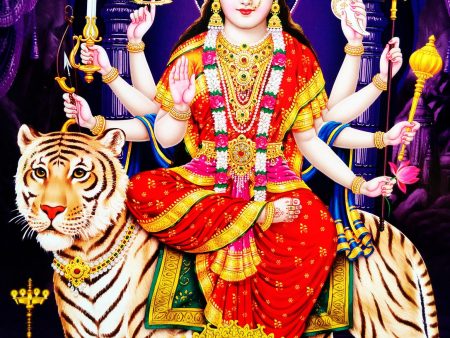 Poster Of Durga Mata In Gold Online