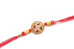 Swastik rakhi in red and white on Sale