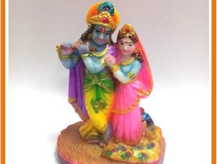 Colorful Radha Krishna Ceramic Idol For Sale