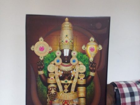 Tirupati Balaji Wooden Framed Photo on Sale