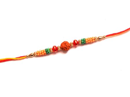 Rudraksha Rakhi with colorful beads For Sale