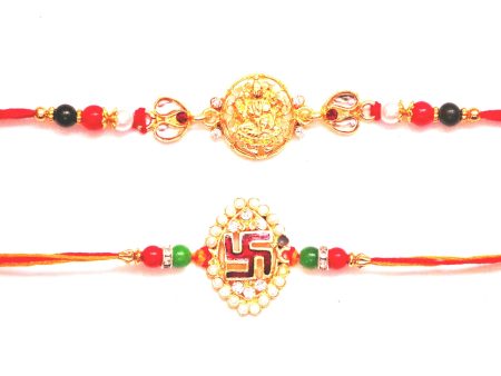 Combo rakhi pack of studded Jagnnath and white stones For Discount