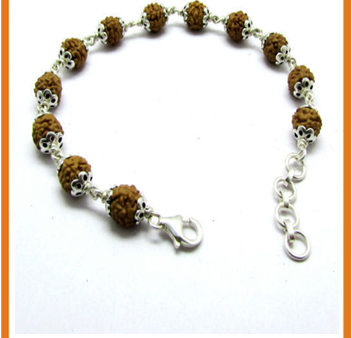 5 Mukhi Rudraksha Bracelet in Pure Silver Fashion