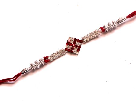 Swastik  Rakhi with Beads and Small stones Online Sale