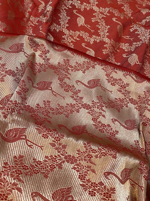 Pure Banarasi Katan silk handloom Fabric, Shikargaah (AAA) Online Hot Sale