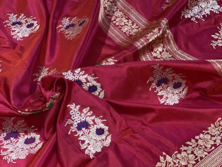 Pure Banarasi Katan silk handloom saree, Kadhwa Buti (APKi) on Sale