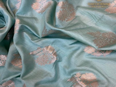 Serene Sea Blue Handloom Banarasi Silk Saree Online