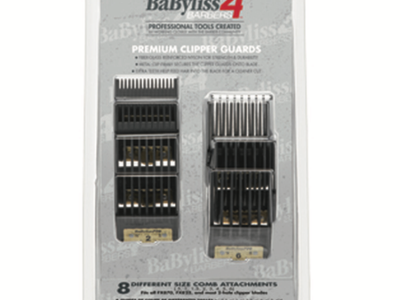 BaBylissPRO BaByliss4Barbers Premium Clipper Guards Set 8pc Guides with Gold Metal Clip FXPCG For Cheap