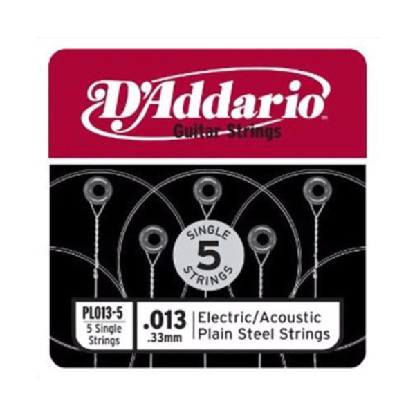 D Addario .013 Plain Steel String Singles - 5 pack Cheap