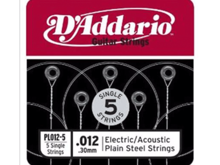 D Addario .012 Plain Steel String Singles - 5 pack Fashion