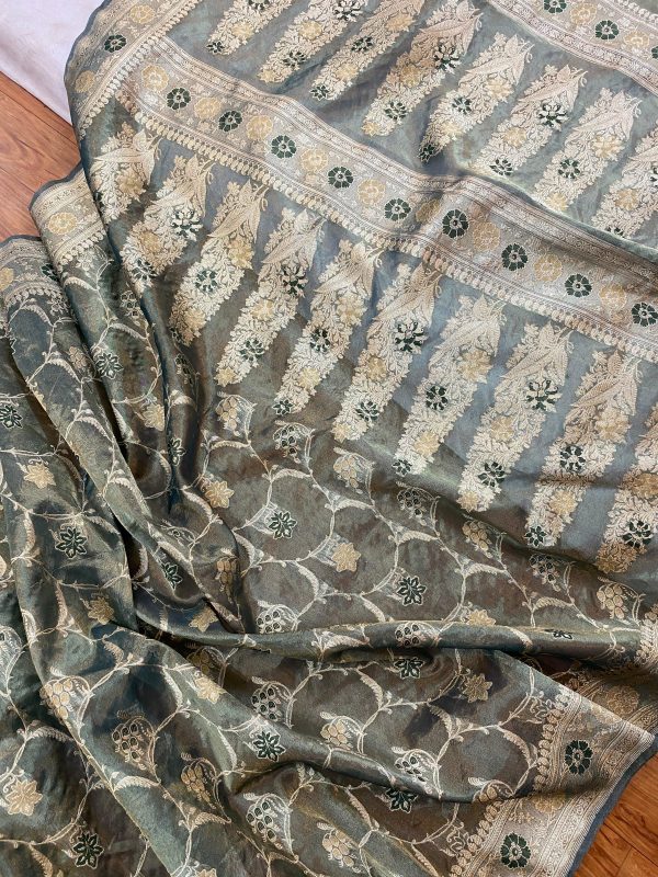 Green Pure Banarasi Tissue Silk Handloom Saree Online