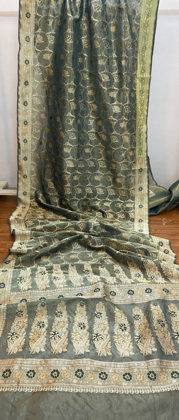 Green Pure Banarasi Tissue Silk Handloom Saree Online