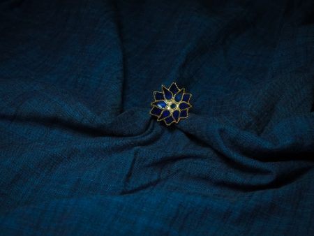 Assamese Jewellery - Flower Ring with Blue Meenakari Online