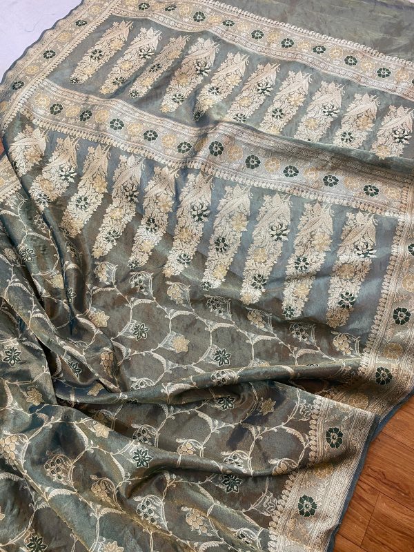 Green Pure Banarasi Tissue Silk Handloom Saree Online