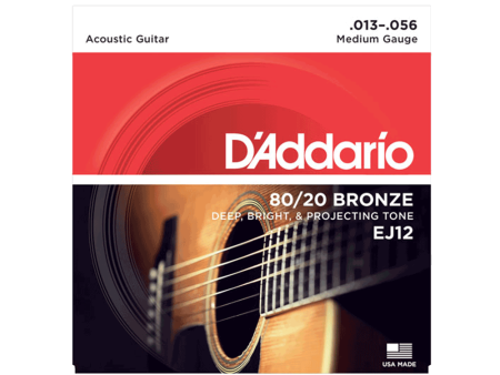 D Addario EJ12 80 20 Bronze Acoustic Guitar Strings - Medium For Cheap