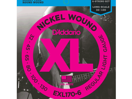 D Addario EXL170-6 Nickel Wound 6-String Bass - Light - Long Scale on Sale