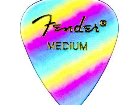 Fender 351 Shape Graphic Medium Picks - Rainbow - 12 Pack Hot on Sale