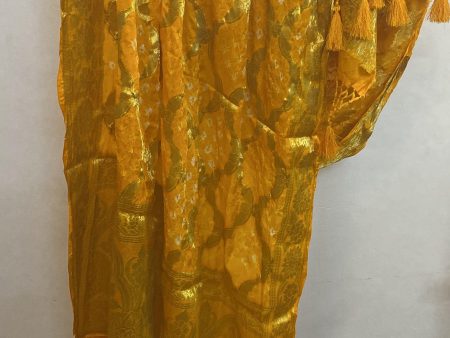 Yellow Georgette Bandhani Dupatta For Sale