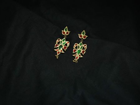 Sen Dugdugi Earring with Green and Stones -Silver Jewellery Online Hot Sale