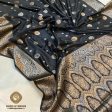 Attitude Black Handloom Crepe Banarasi Silk Saree Supply