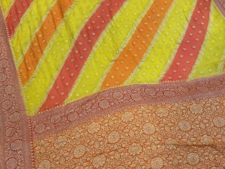 Yellow Pure Banarasi Khaddi Georgette Handloom  Saree - Rangkaat For Cheap