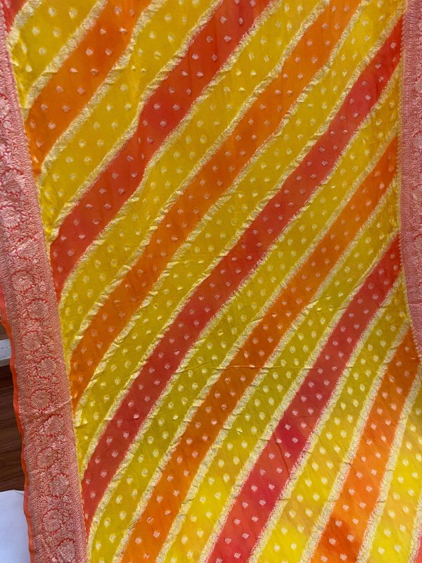 Yellow Pure Banarasi Khaddi Georgette Handloom  Saree - Rangkaat For Cheap