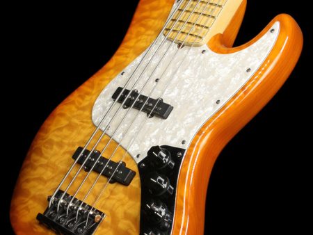 Used Fender Custom Shop Modern Jazz Bass V Electric Bass Guitar Amber Transparent Burst Online Hot Sale