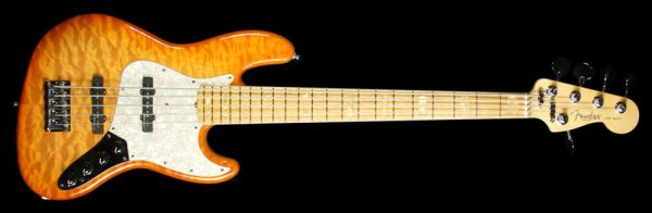 Used Fender Custom Shop Modern Jazz Bass V Electric Bass Guitar Amber Transparent Burst Online Hot Sale