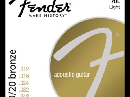 Fender 70L 80 20 Bronze Wound Acoustic Strings (Light 12-52) Sale